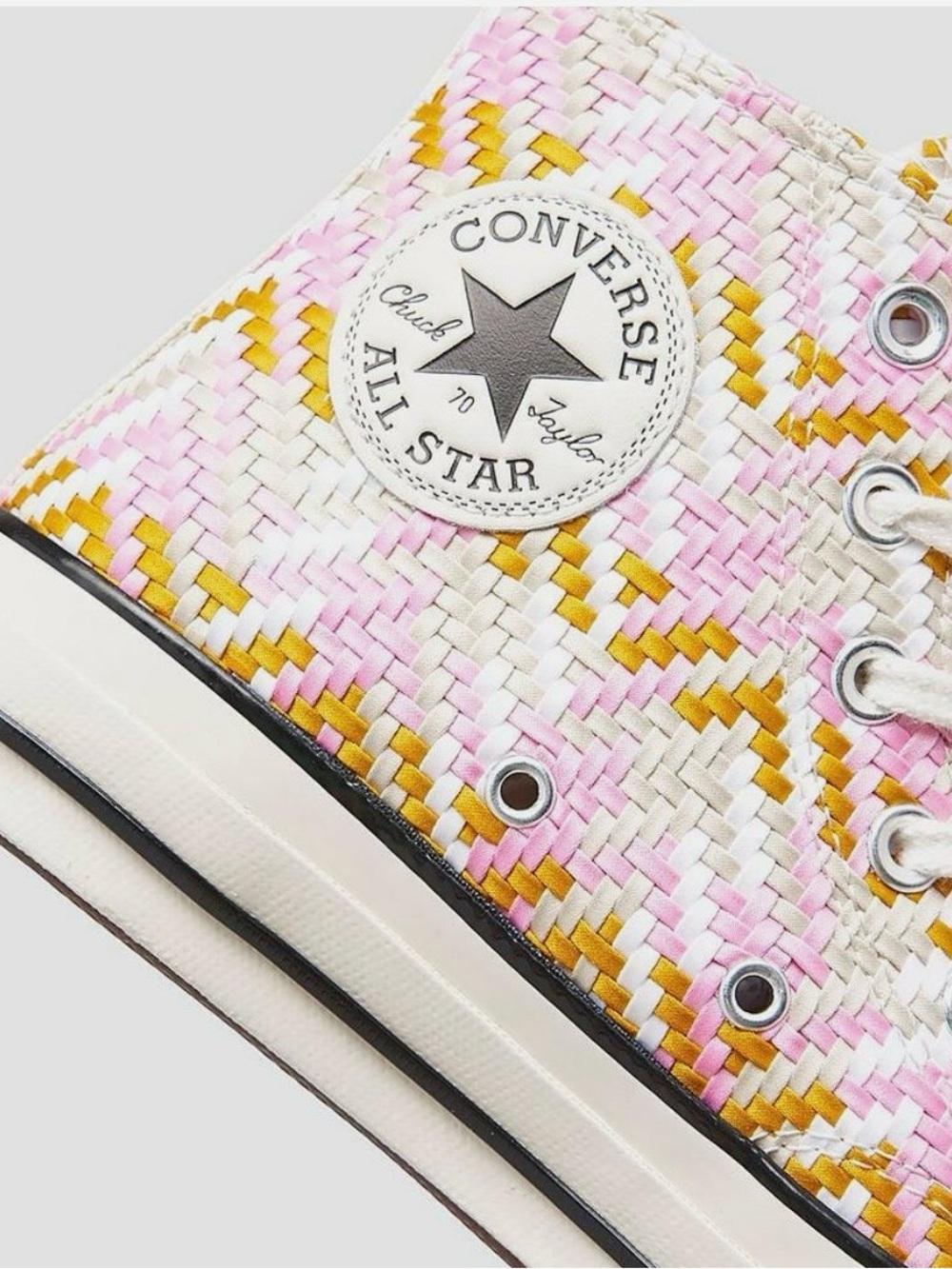 Converse All Star Pink “Culture Weave” High-Top Sneakers 10.5 Women’s - Picture 2 of 6